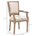 Miniatyrbillede 3 af 9: Spisebordsstol, 59x63.5x96 cm, Creme Hvid