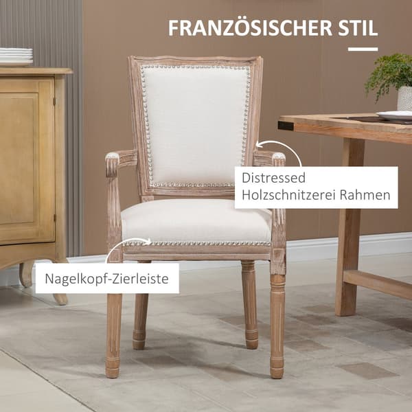 Spisebordsstol, 59x63.5x96 cm, Creme Hvid