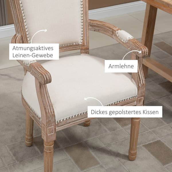 Spisebordsstol, 59x63.5x96 cm, Creme Hvid