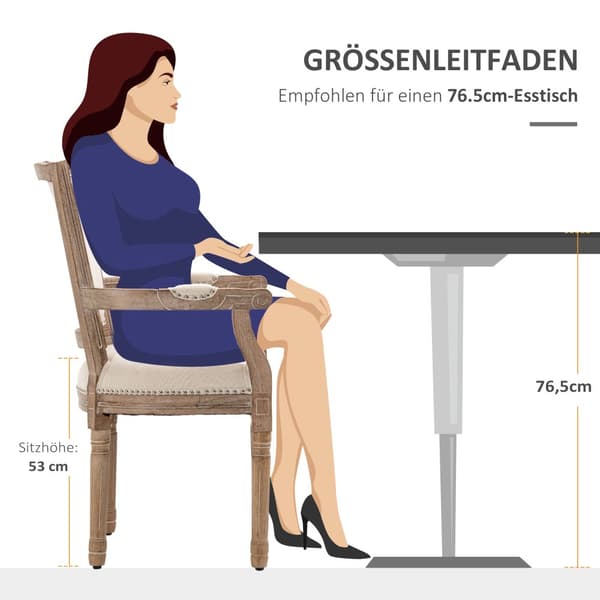 Spisebordsstol, 59x63.5x96 cm, Creme Hvid