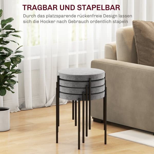 Matstol, 4er-Set, 41.5x41.5x46 cm, Mörkgrå