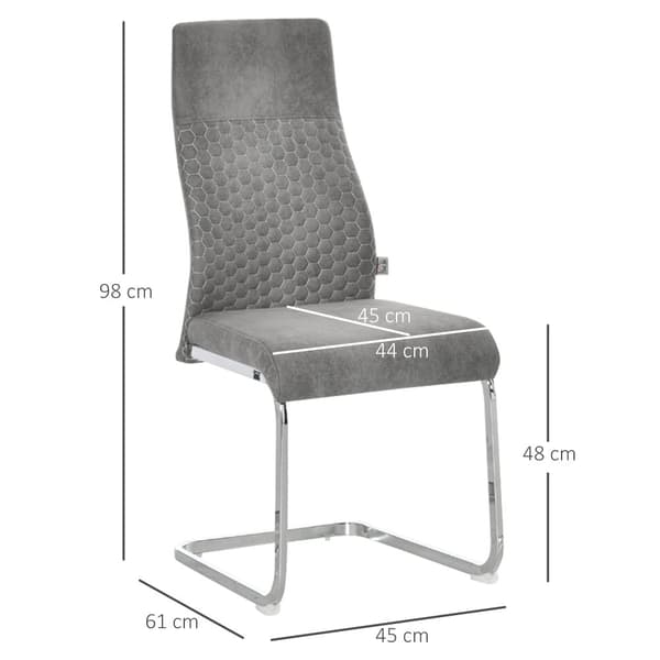 Matstolar, 4er-Set, 45x61x98 cm, Grå