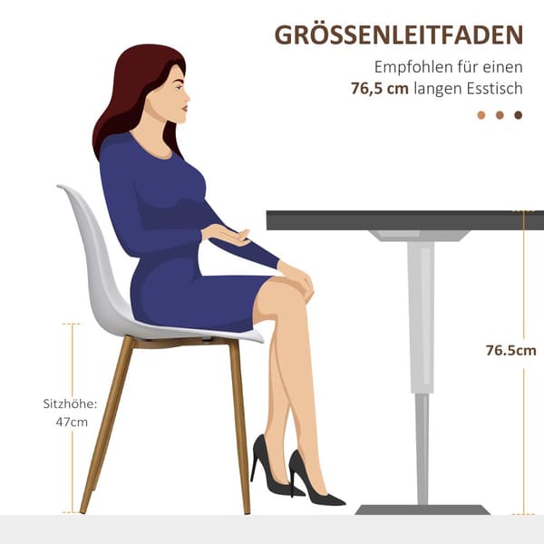 Spisebordsstole, 4er-Set, 45x52x85.5 cm, Hvid+Natur