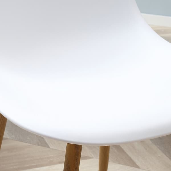Spisebordsstole, 4er-Set, 45x52x85.5 cm, Hvid+Natur