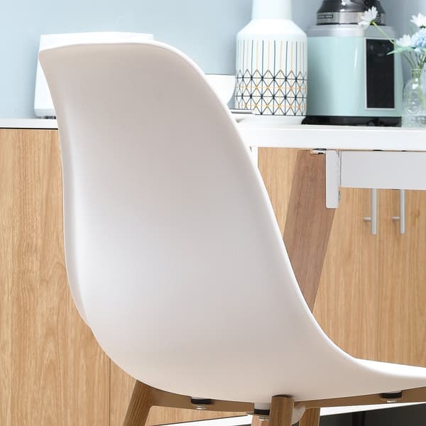 Spisebordsstole, 4er-Set, 45x52x85.5 cm, Hvid+Natur