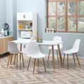 Miniatyrbillede 2 af 9: Spisebordsstole, 4er-Set, 45x52x85.5 cm, Hvid+Natur