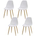 Miniatyrbillede 1 af 9: Spisebordsstole, 4er-Set, 45x52x85.5 cm, Hvid+Natur