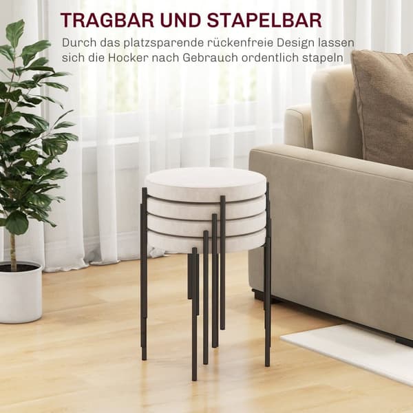 Matstolar, 4er-Set, 41,5x41,5x46 cm, Kräm Vit