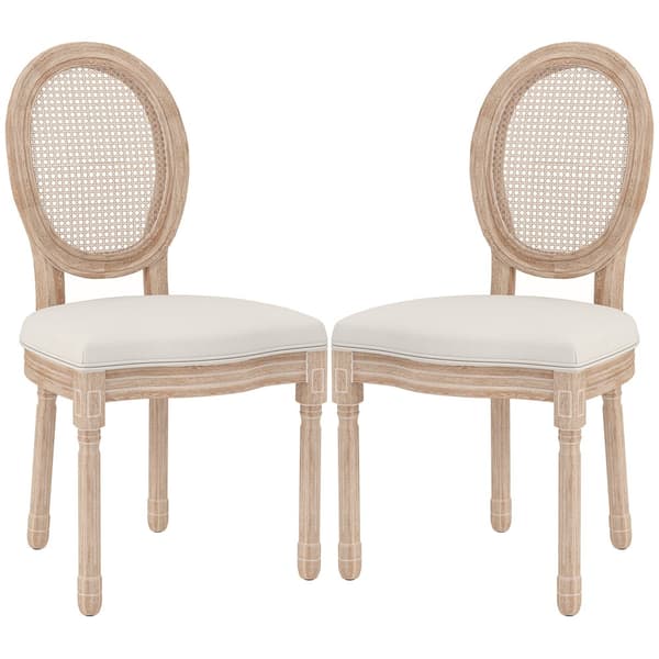 Matstolar, 2er-Set, 48x57x96 cm, Kräm Vit