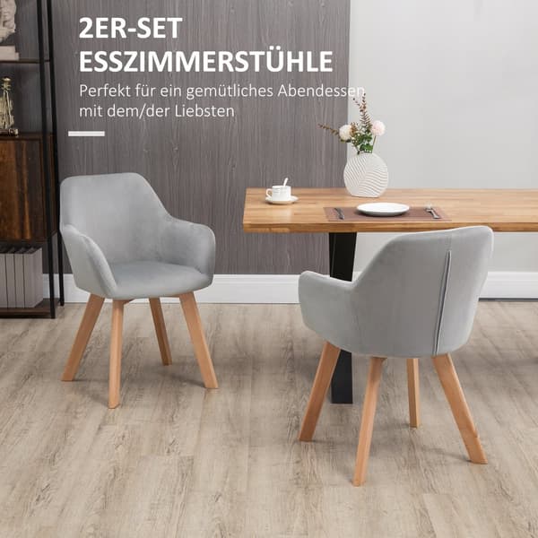 Matsstolar Set om 2, 54x57x80 cm, Grå
