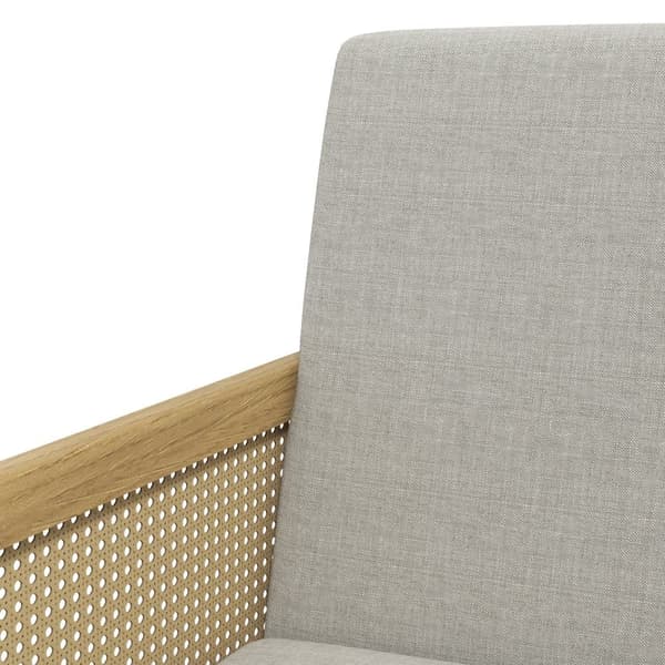 Nojatuoli, 65,5L x 72S x 78K cm, Harmaa+Luonnonväri