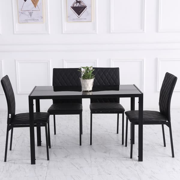 Matsalsstolar Set, 4, 41x50x91 cm, Svart