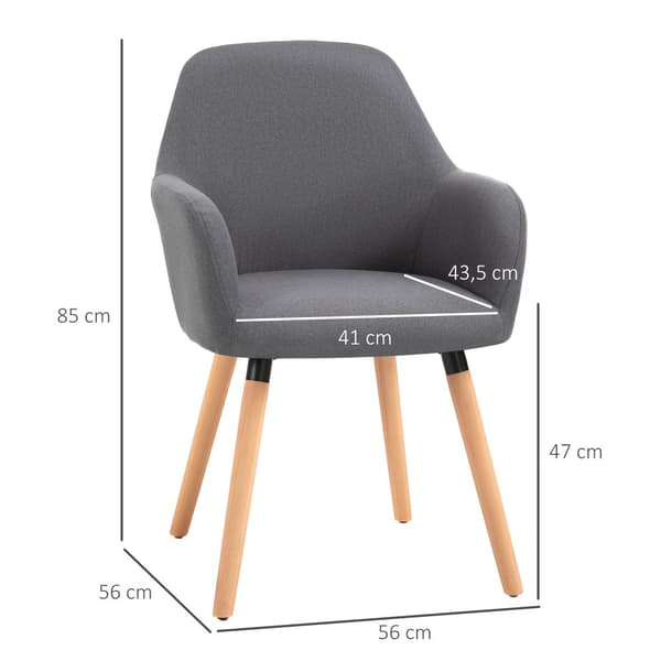 Matstol, 56x60x85 cm, Mörkgrå