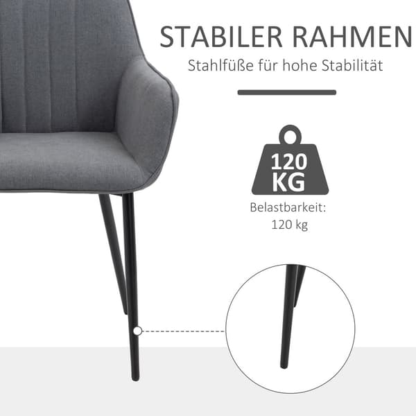 Matsstolar, Set om 2, 59,5x56,5x81 cm, Mörkgrå