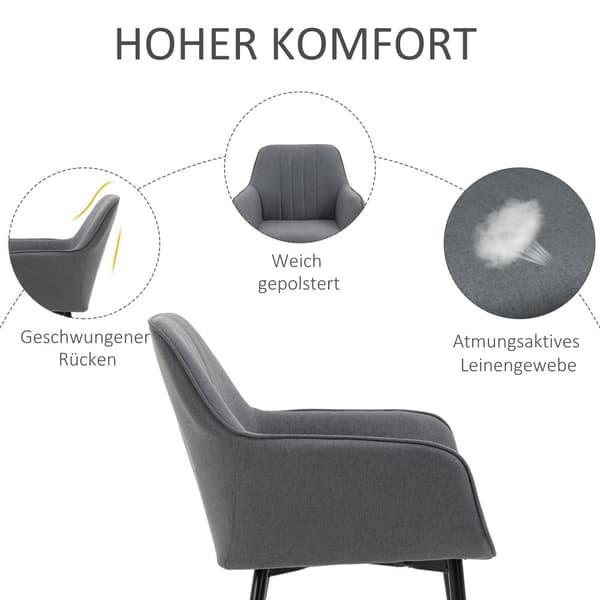 Matsstolar, Set om 2, 59,5x56,5x81 cm, Mörkgrå