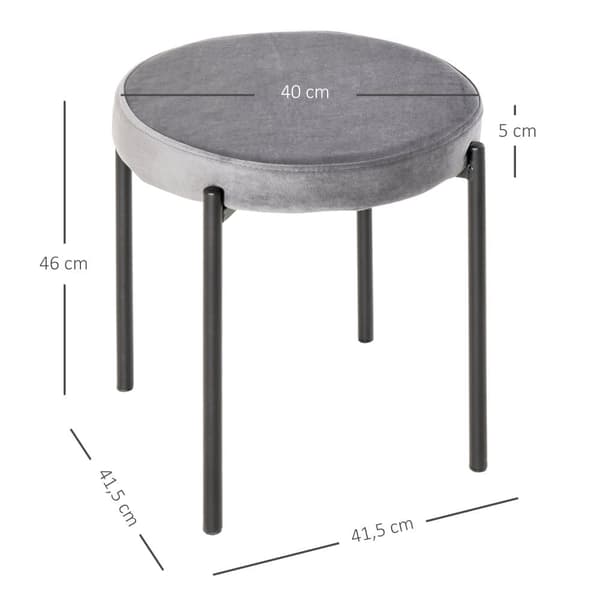 Matsalspallset, 4er-Set, 41,5x41,5x46 cm, Grå