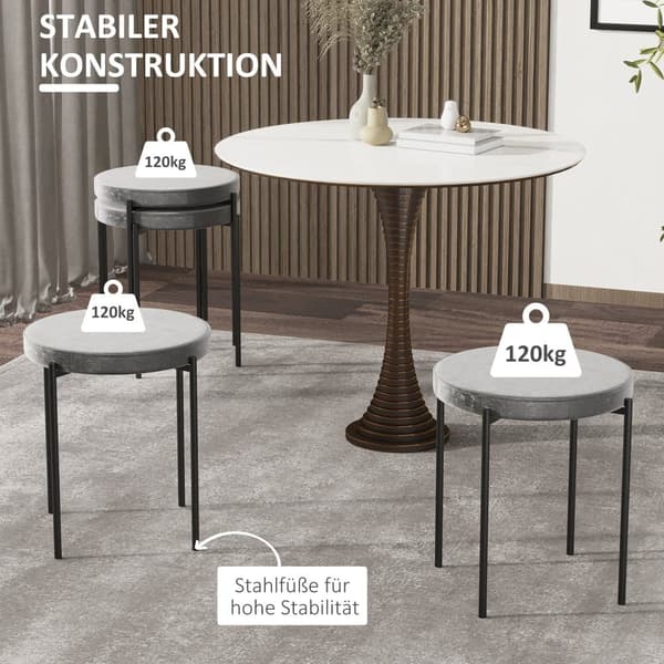 Matsalspallset, 4er-Set, 41,5x41,5x46 cm, Grå