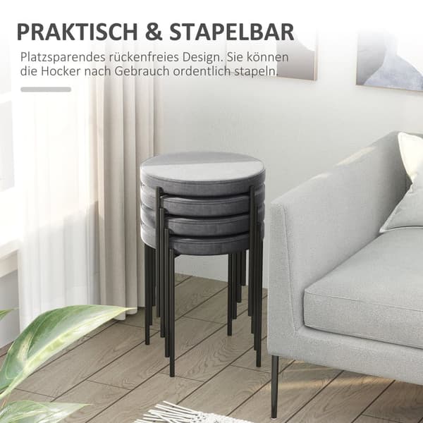 Matsalspallset, 4er-Set, 41,5x41,5x46 cm, Grå
