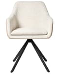 Miniatyrbilde 6 av 11: Sett med 2 Stoler i Lys Beige Boucle og Kunstskinn Metallben til Spisestue