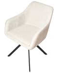 Miniatyrbilde 8 av 11: Sett med 2 Stoler i Lys Beige Boucle og Kunstskinn Metallben til Spisestue