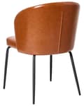 Miniatyrbilde 6 av 10: Sett med 2 Spisestoler Gyllenbrunt Kunstskinn Polstret Sete Slanke Metallben