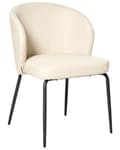 Miniatyrbilde 4 av 10: Sett med 2 Spisestoler Lysebeige Kunstskinn Polstret Sete Slanke Metallben