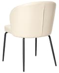 Miniatyrbilde 6 av 10: Sett med 2 Spisestoler Lysebeige Kunstskinn Polstret Sete Slanke Metallben