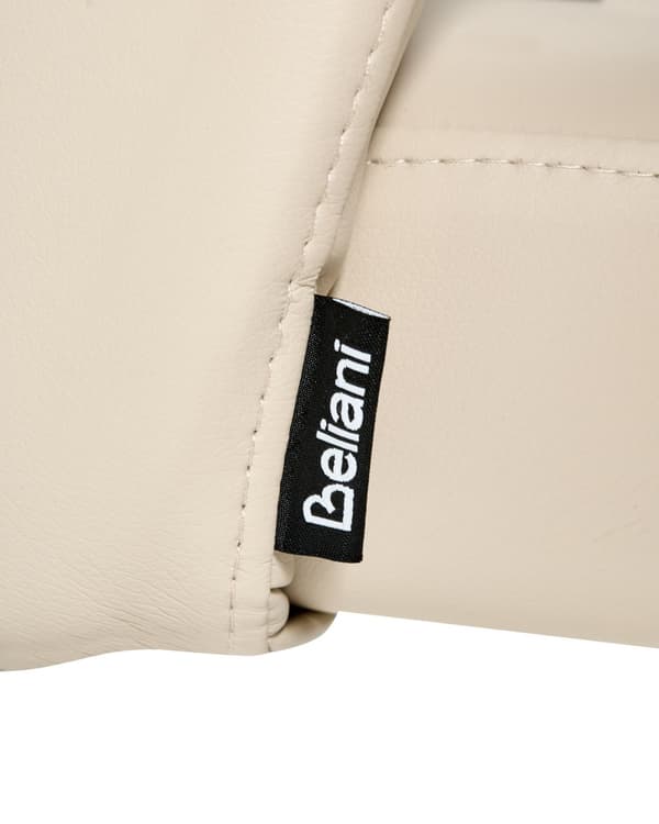 Sett med 2 Spisestoler Lysebeige Kunstskinn Polstret Sete Slanke Metallben