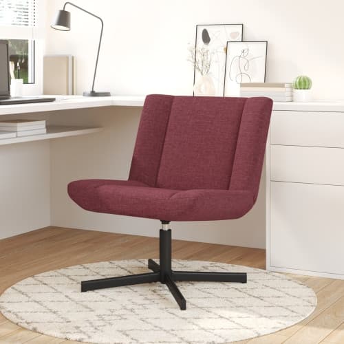 Svängbar Stol Vinröd Polyester med metallbas Standard Svängbar