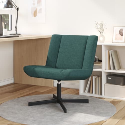 Accentstol Mörkgrön Polyester Standard Höjdjusterbar Accentstol