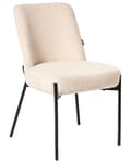 Miniatyrbilde 5 av 11: Sett med 2 Spisestuestoler Lys Beige Boucle-trekk Svart Understell Jernramme Retro Design
