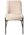 Miniatyrbilde 6 av 11: Sett med 2 Spisestuestoler Lys Beige Boucle-trekk Svart Understell Jernramme Retro Design
