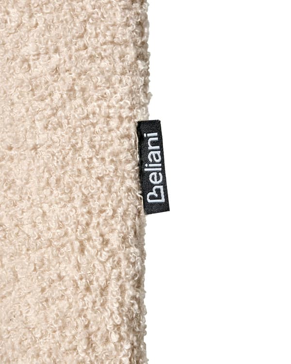 Sett med 2 Spisestuestoler Lys Beige Boucle-trekk Svart Understell Jernramme Retro Design