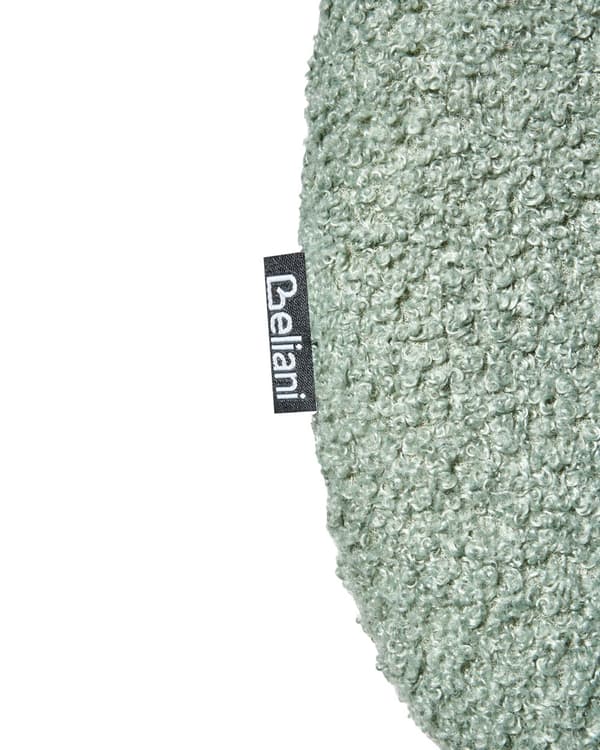 Sett med 2 Spisestuestoler Lys Grønn Boucle-trekk Svart Understell Jernramme Retro Design