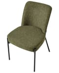Miniatyrbilde 8 av 11: Sett med 2 Spisestuestoler Mørkegrønt Boucle-trekk Svart Understell Jernramme Retro Design