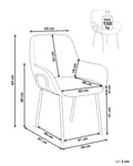 Miniatyrbilde 3 av 9: Spisestuestol Beige Boucle Polstring Svart Understell Jernramme Retro Design