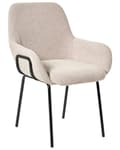 Miniatyrbilde 4 av 9: Spisestuestol Beige Boucle Polstring Svart Understell Jernramme Retro Design