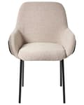Miniatyrbilde 5 av 9: Spisestuestol Beige Boucle Polstring Svart Understell Jernramme Retro Design