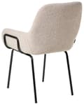Miniatyrbilde 6 av 9: Spisestuestol Beige Boucle Polstring Svart Understell Jernramme Retro Design