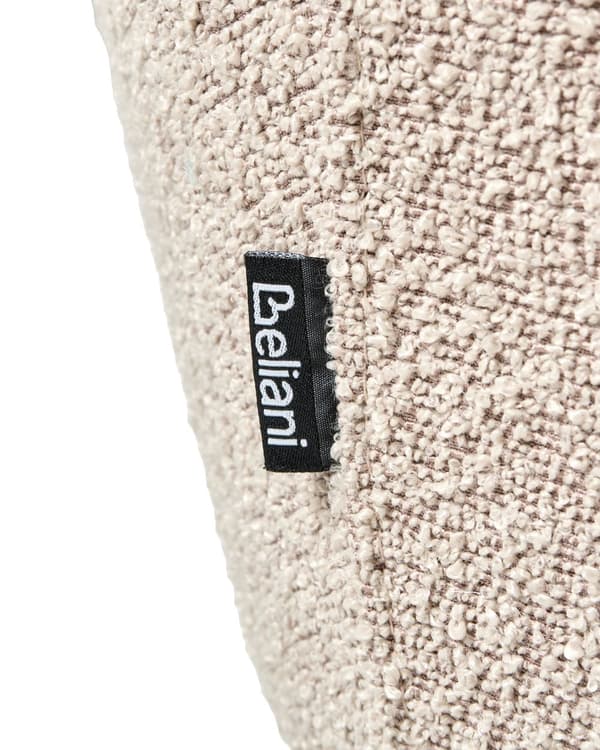 Spisestuestol Beige Boucle Polstring Svart Understell Jernramme Retro Design