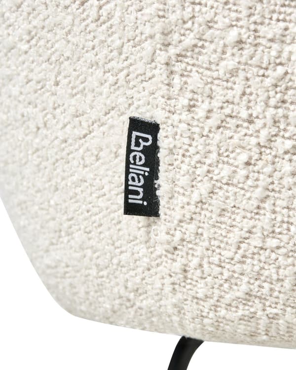 Spisestuestol Off-White Boucle Polstring Svart Understell Jernramme Retro Design