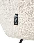 Miniatyrbilde 8 av 10: Spisestuestol Off-White Boucle Polstring Svart Understell Jernramme Retro Design