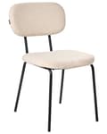 Miniatyrbilde 5 av 11: Sett med 2 Spisestuestoler Beige Boucle-trekk Svart Understell Jernramme Retro Design