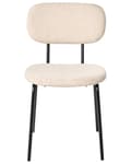 Miniatyrbilde 6 av 11: Sett med 2 Spisestuestoler Beige Boucle-trekk Svart Understell Jernramme Retro Design