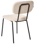 Miniatyrbilde 7 av 11: Sett med 2 Spisestuestoler Beige Boucle-trekk Svart Understell Jernramme Retro Design