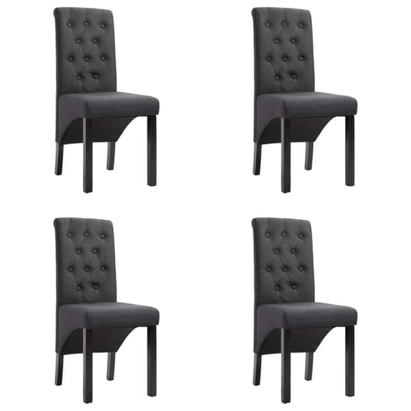 Matstolar 4 st mörkgrå tyg