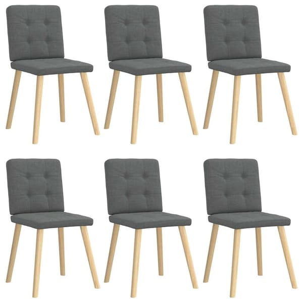 Matstolar 6 st mörkgrå tyg