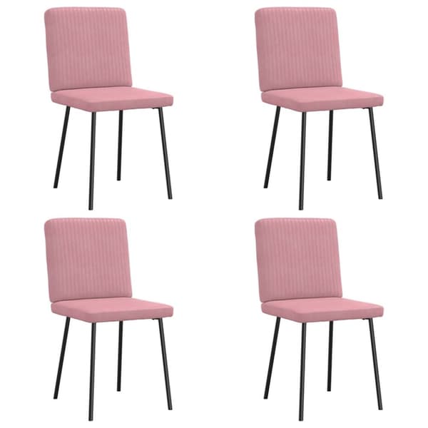 Matstolar 4 st rosa sammet
