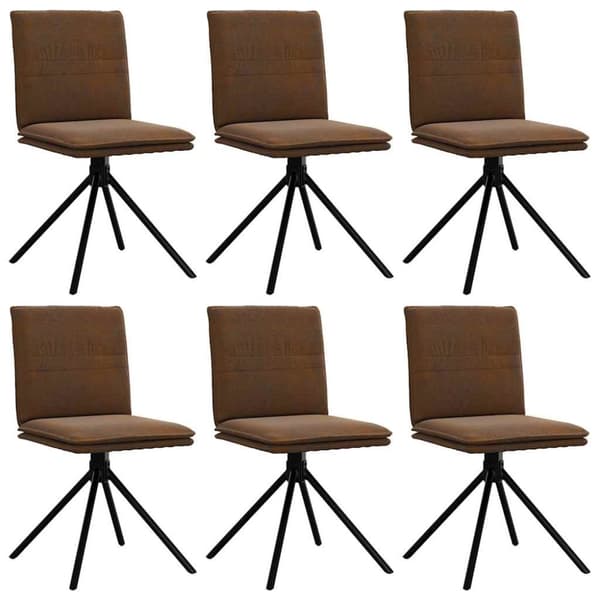 Matstolar 6 st brun konstmocka