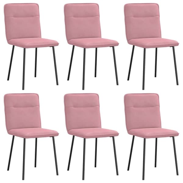 Matstolar 6 st rosa sammet
